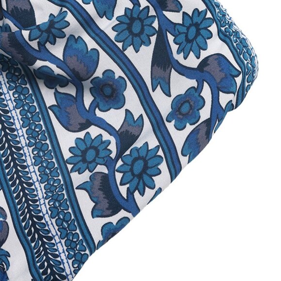 Azure Floral Print Strapless Maxi Dress - Picture 8 of 11